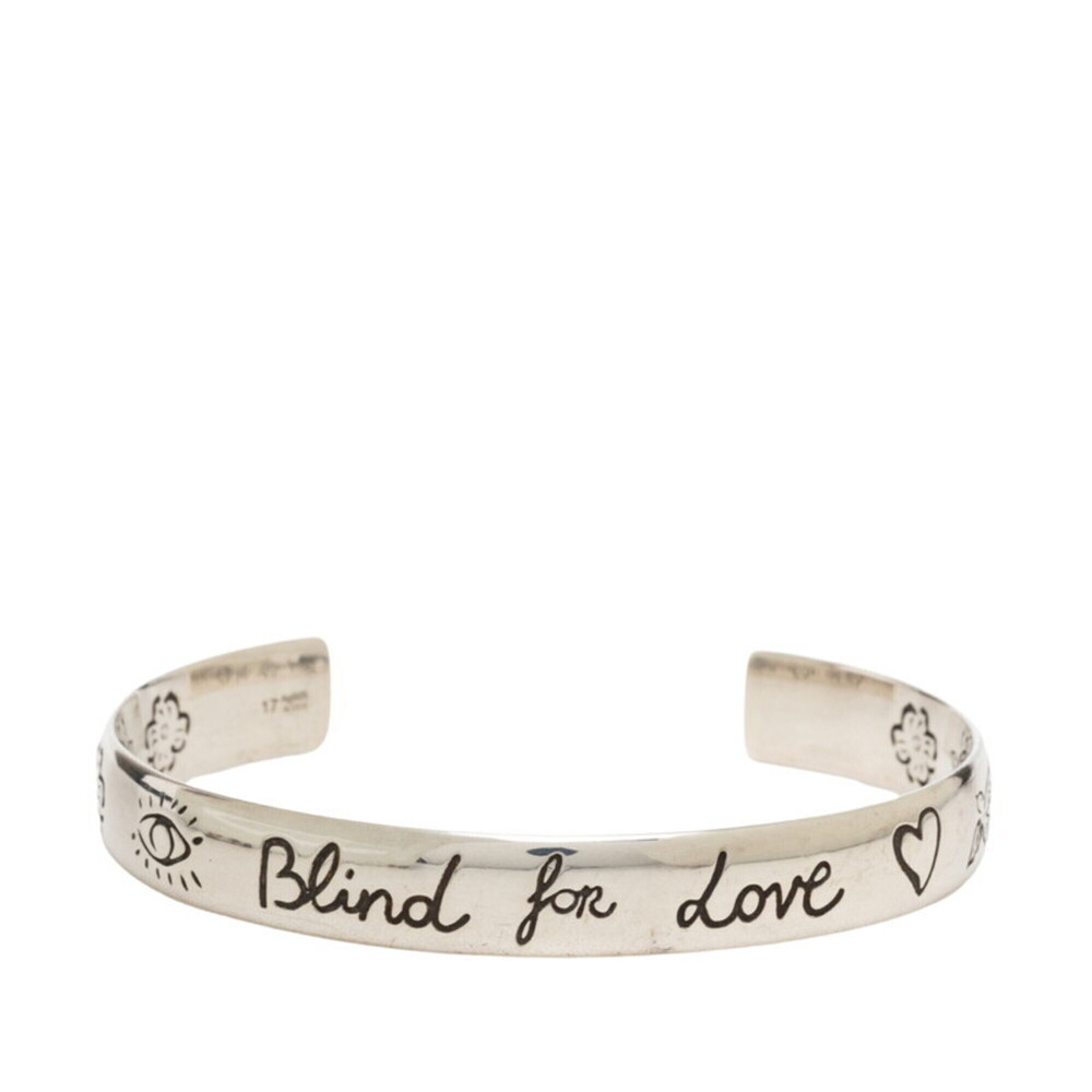 Gucci Blind for Love Bangle, Size 17, SV925 Silver, Women's.